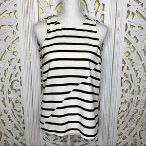 Madewell Black Area Striped Tank in Breakstripe